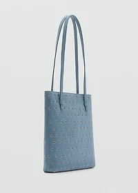 Die-cut leather shoulder bag