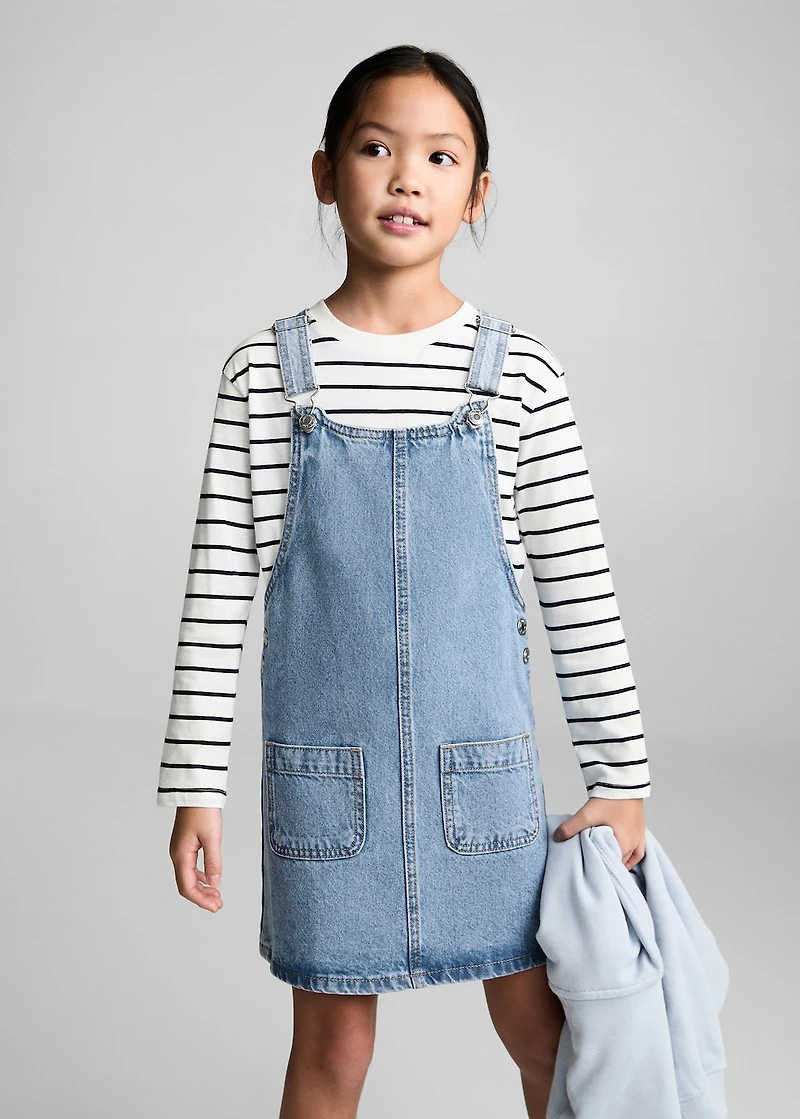 Short denim pinafore