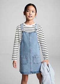 Short denim pinafore