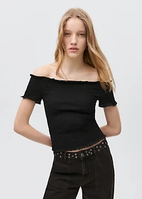 Ruched strapless top