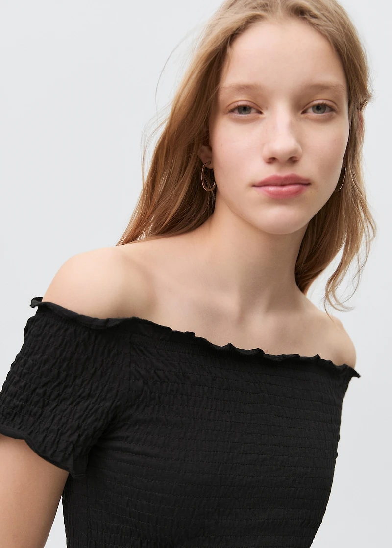 Ruched strapless top