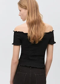 Ruched strapless top