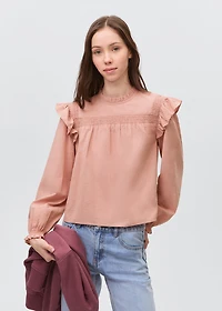 Textured cotton blouse