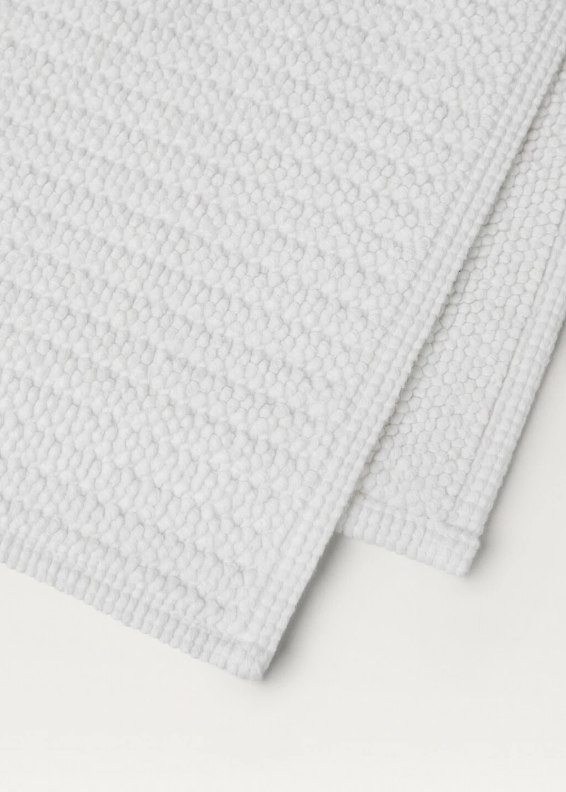 Reversible cotton woven bath mat