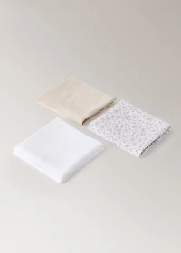 Set of children's cotton muslin with mini-flower print