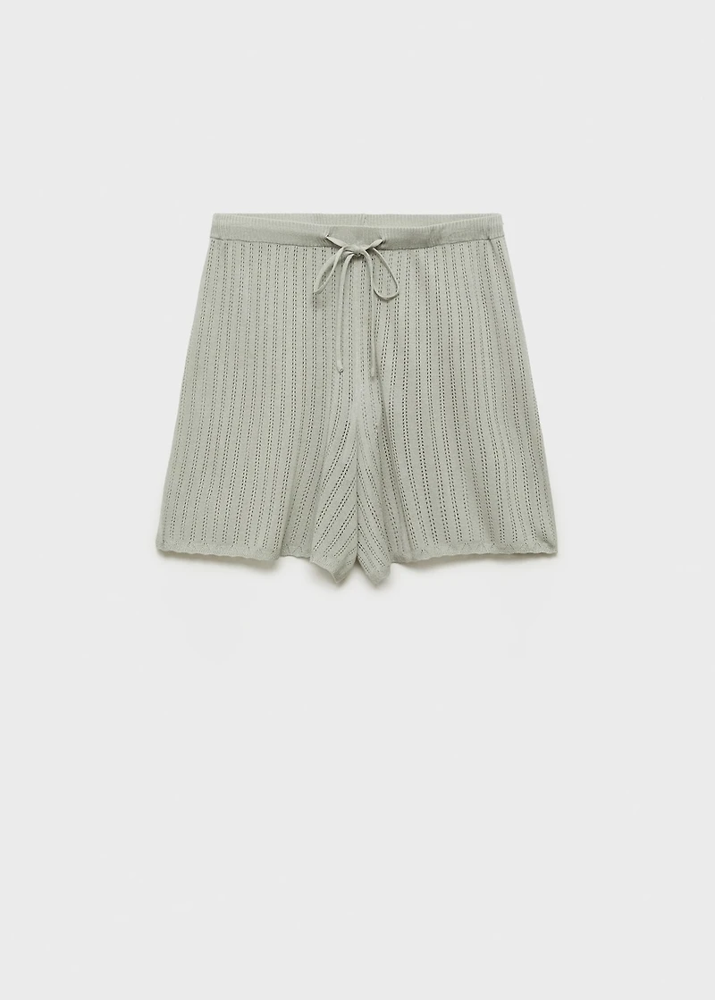 Pajama shorts with pointelle detail