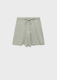 Pajama shorts with pointelle detail