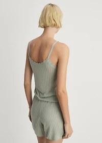 Pajama shorts with pointelle detail