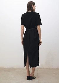 Short-sleeved wool-blend sweater