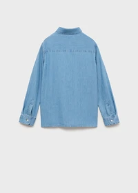Denim shirt with polo collar