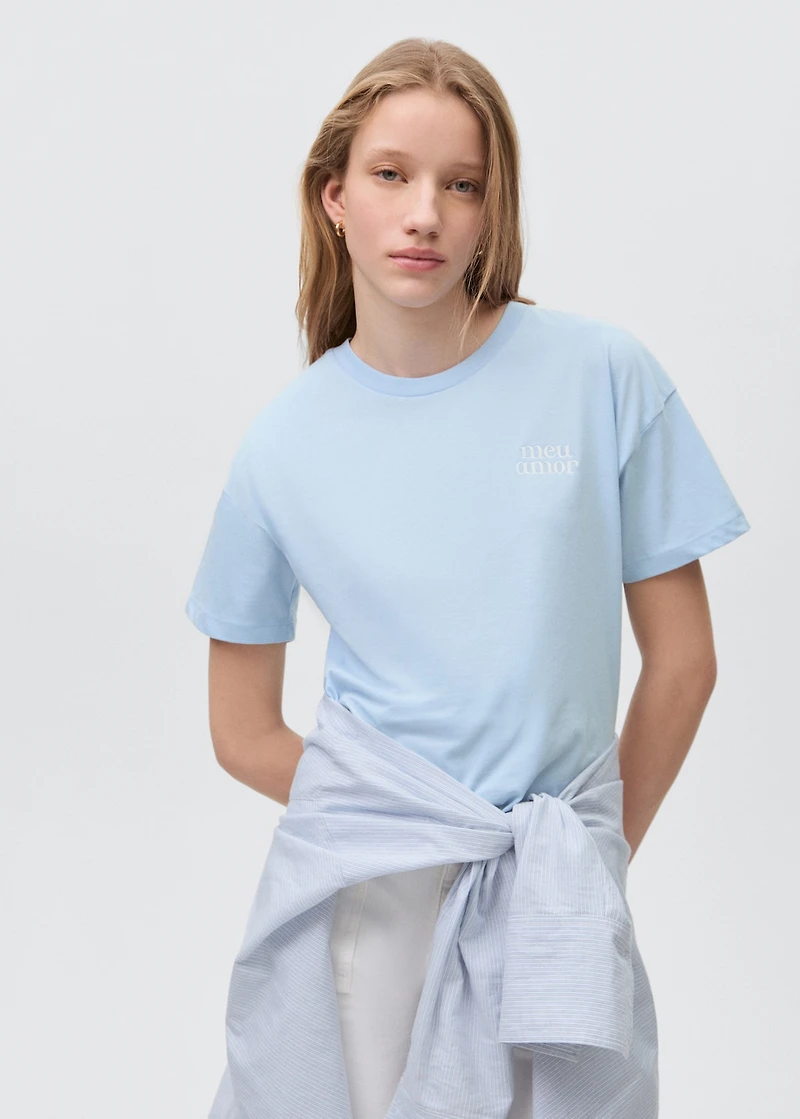 Message cotton T-shirt