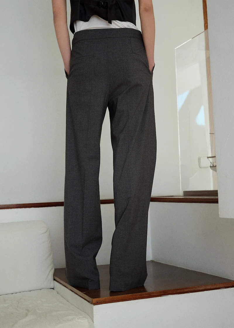 Straight-fit suit pants