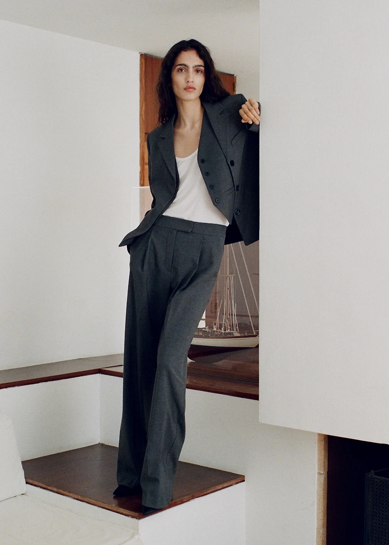 Straight-fit suit pants
