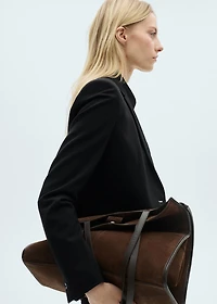 Suit blazer with flap pockets