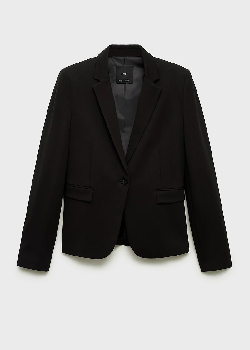Suit blazer with flap pockets