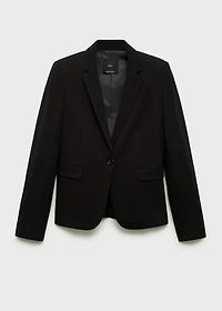 Suit blazer with flap pockets