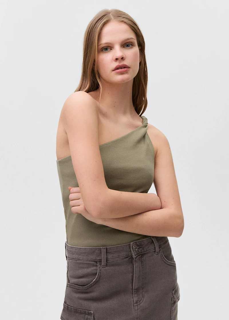 Asymmetrical cotton top