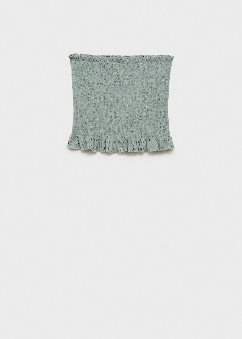 Ruched strapless top