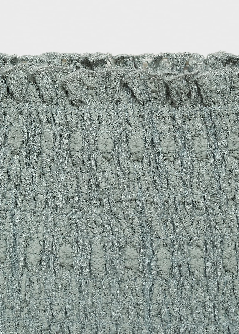 Ruched strapless top