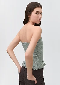 Ruched strapless top