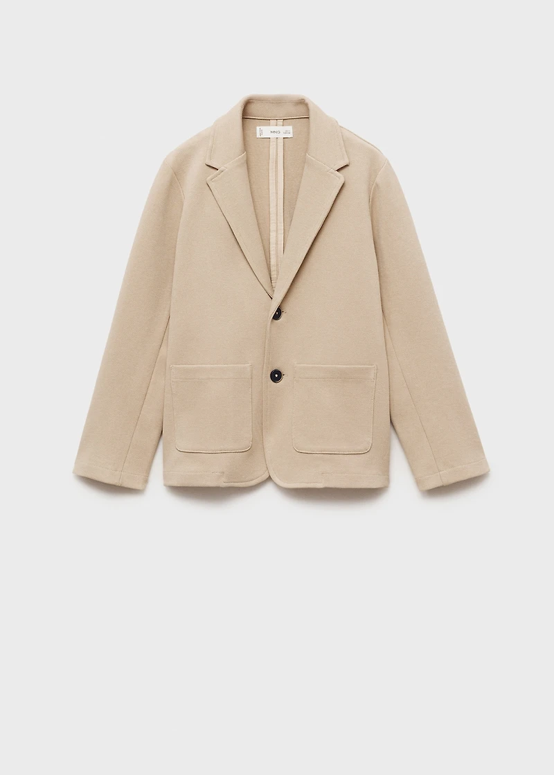 Cotton-blend piqué blazer