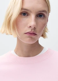 Linen-blend knitted sweater