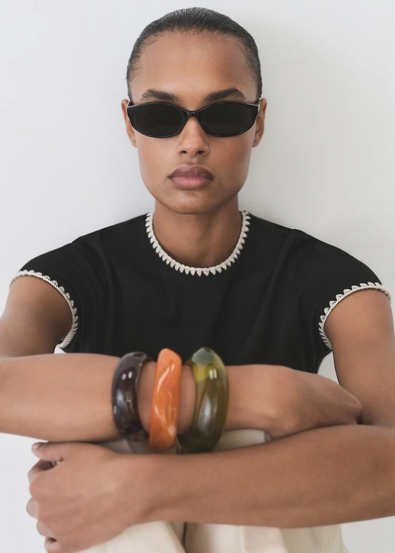 Cotton t-shirt with contrasting trim