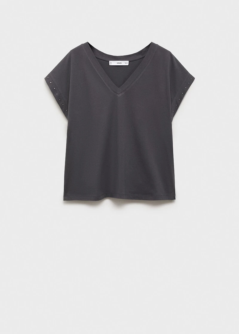 Studded V-neck t-shirt