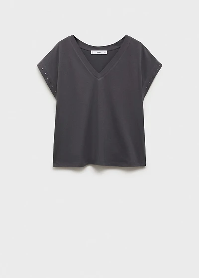 Studded V-neck t-shirt