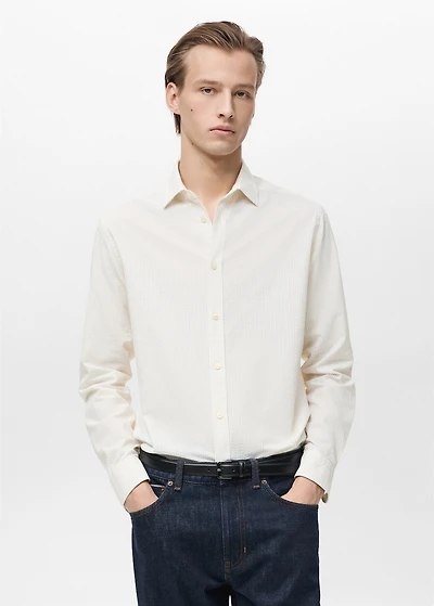 Striped seersucker shirt