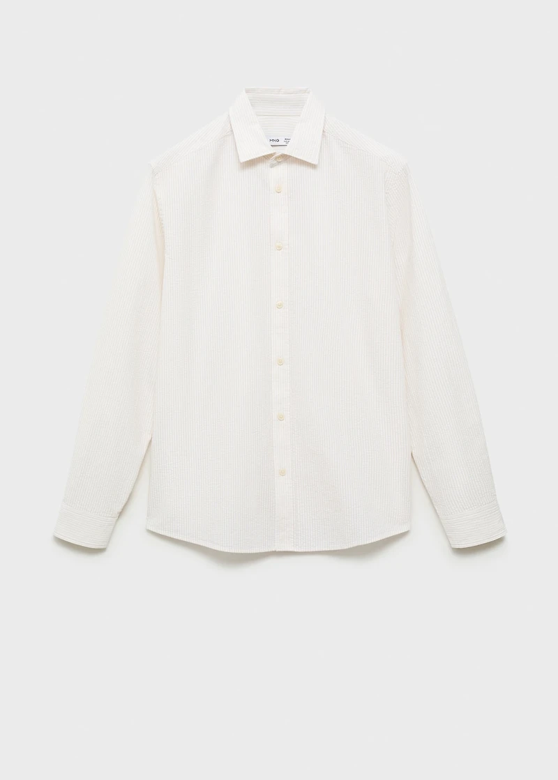 Striped seersucker shirt