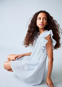 Frills embroidered dress