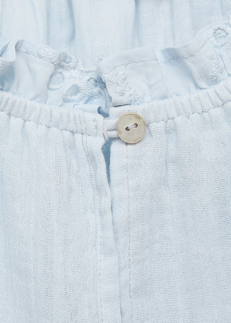 Frills embroidered dress