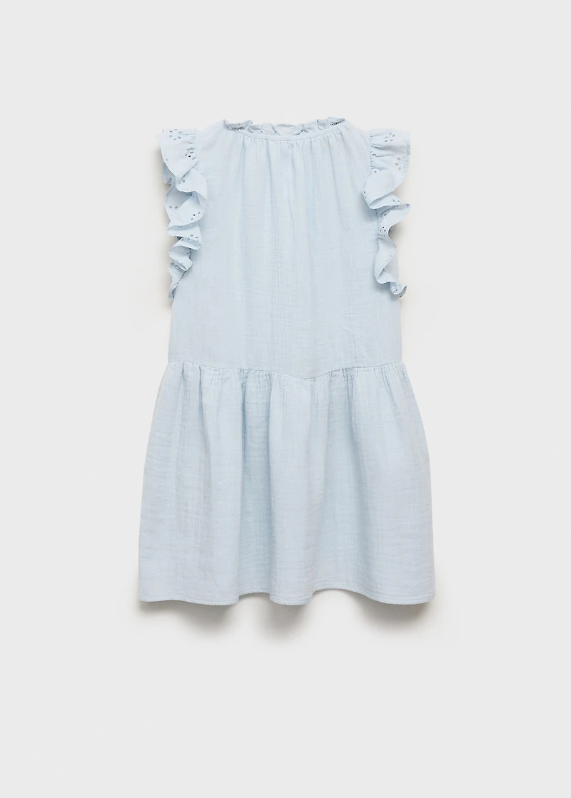 Frills embroidered dress