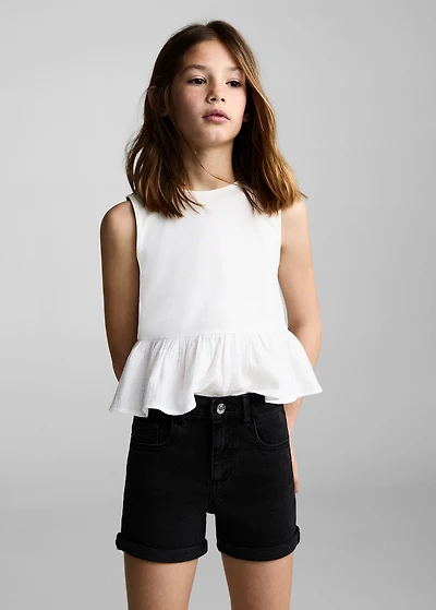 Straight-fit denim shorts