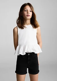 Straight-fit denim shorts