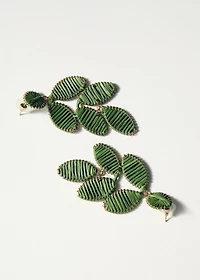 Long floral-design earrings