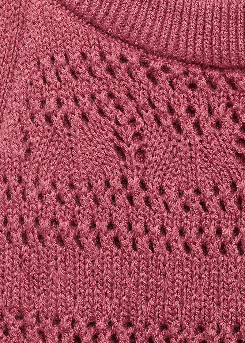 Openwork knit cotton top