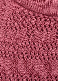 Openwork knit cotton top