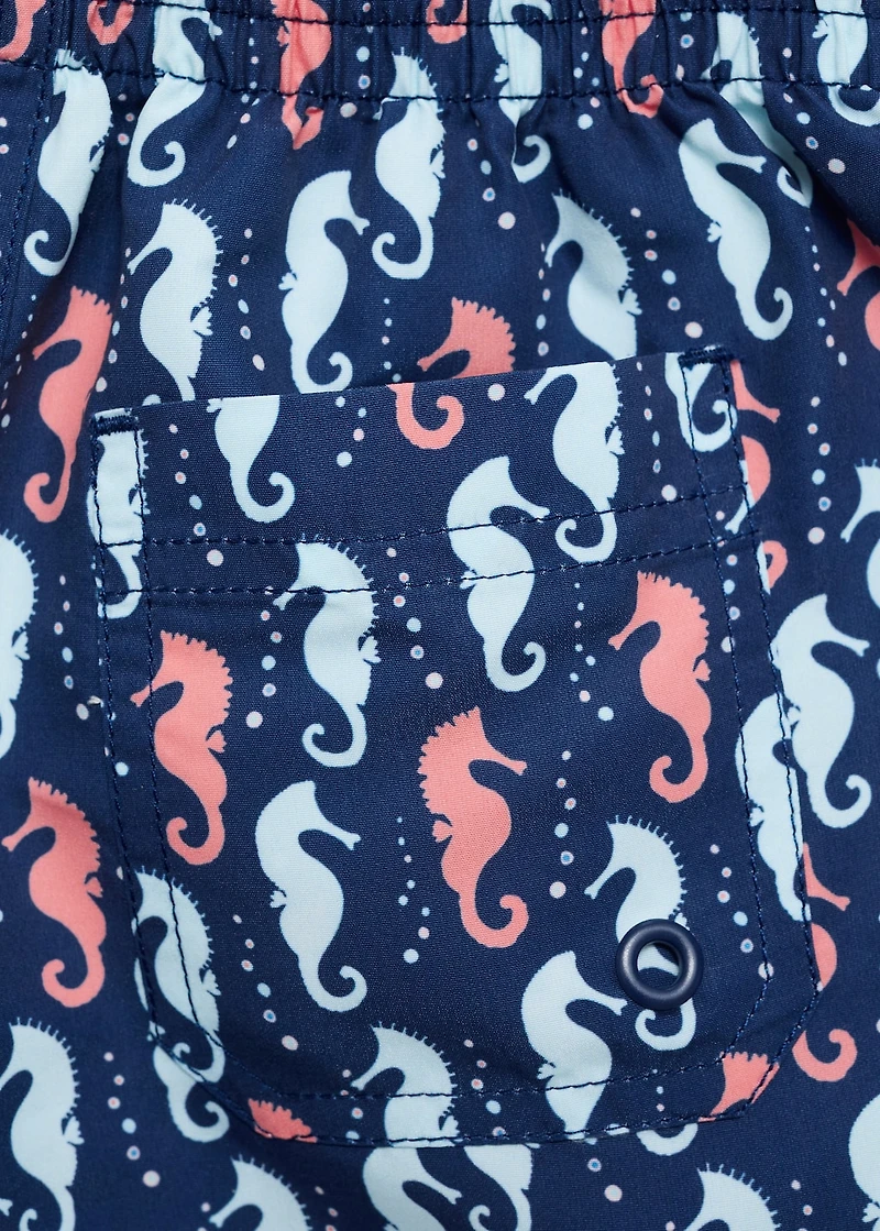Seahorse-print swimsuit
