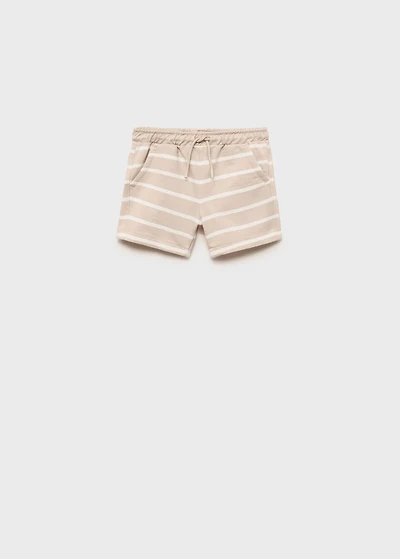 Striped bermuda shorts with drawstring