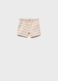 Striped bermuda shorts with drawstring