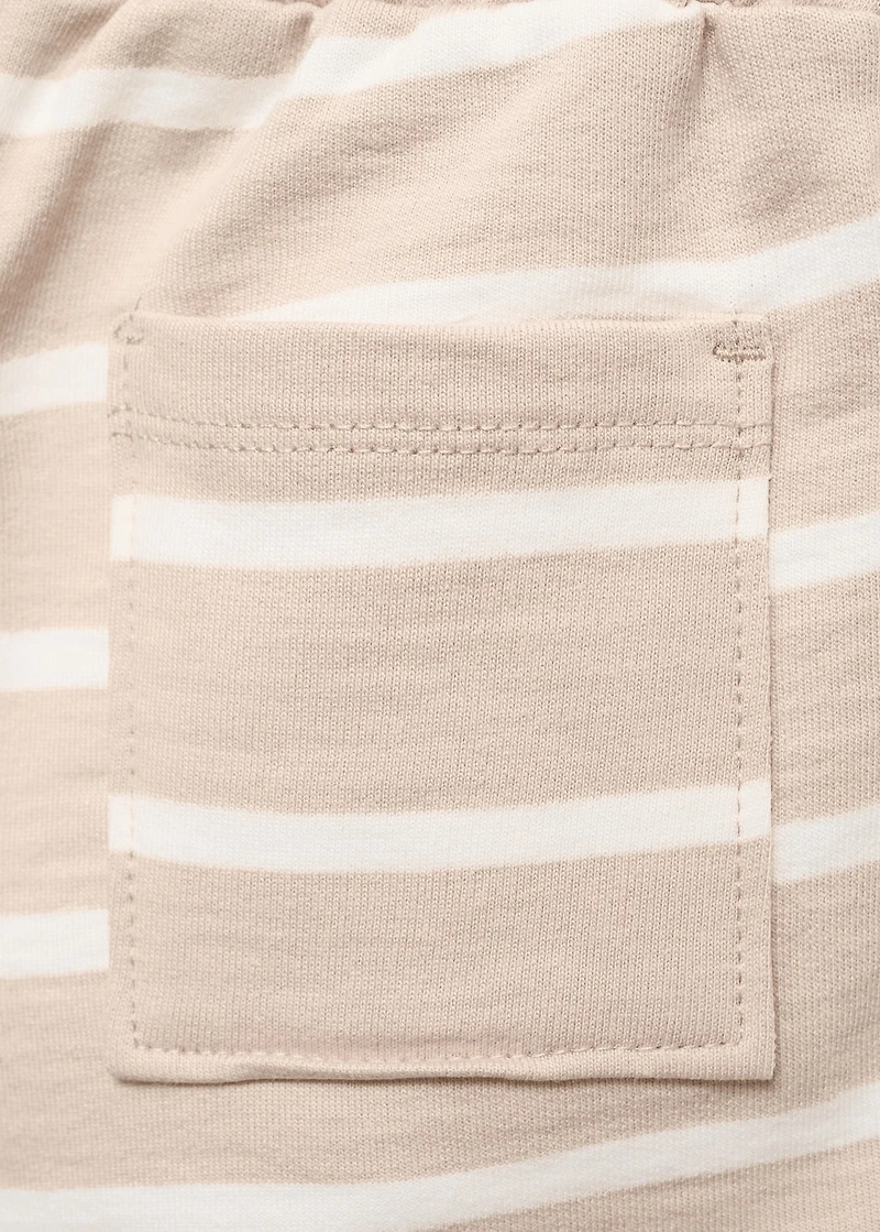 Striped bermuda shorts with drawstring