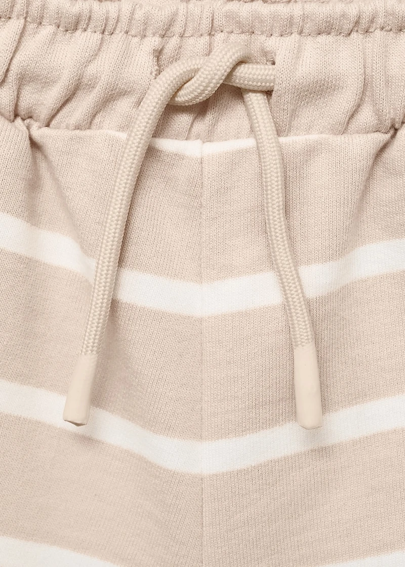 Striped bermuda shorts with drawstring