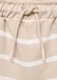 Striped bermuda shorts with drawstring