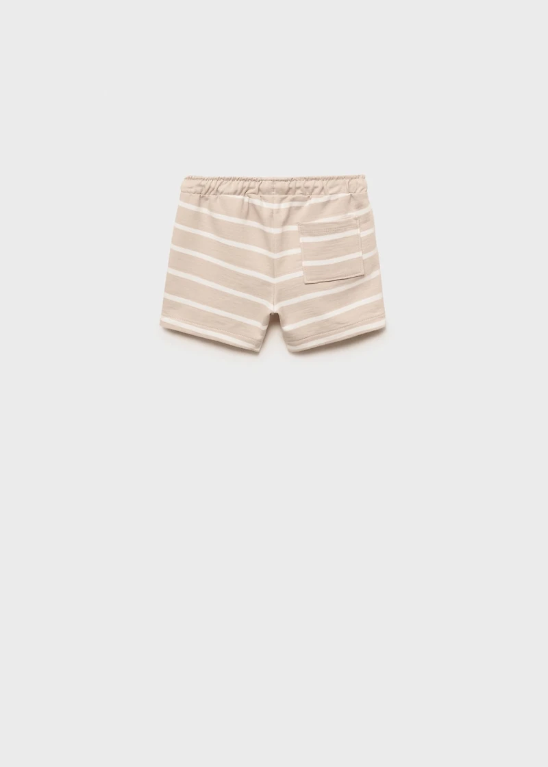 Striped bermuda shorts with drawstring