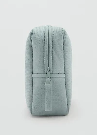 Textured cotton cosmetic bag