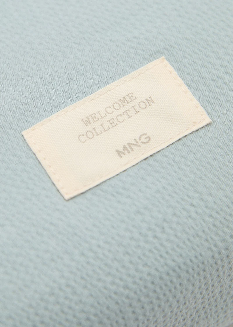 Textured cotton cosmetic bag