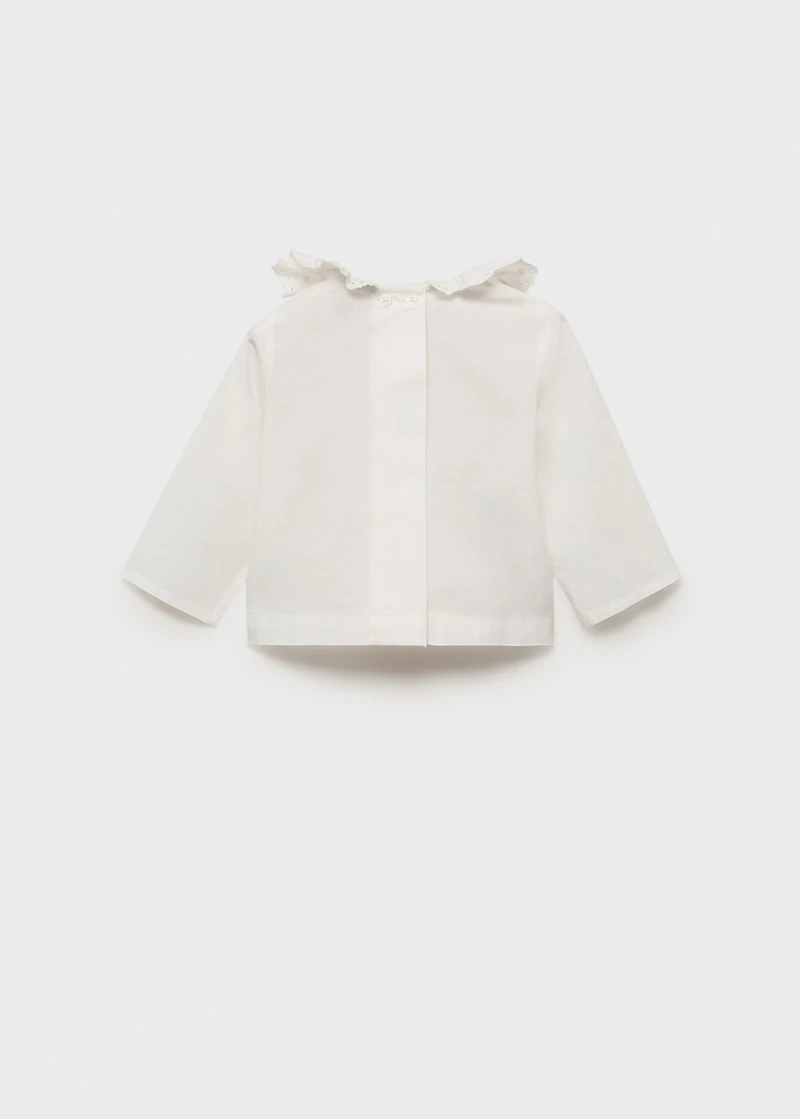 Cotton babydoll neck blouse