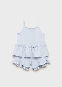 Pajama shorts with ruffles